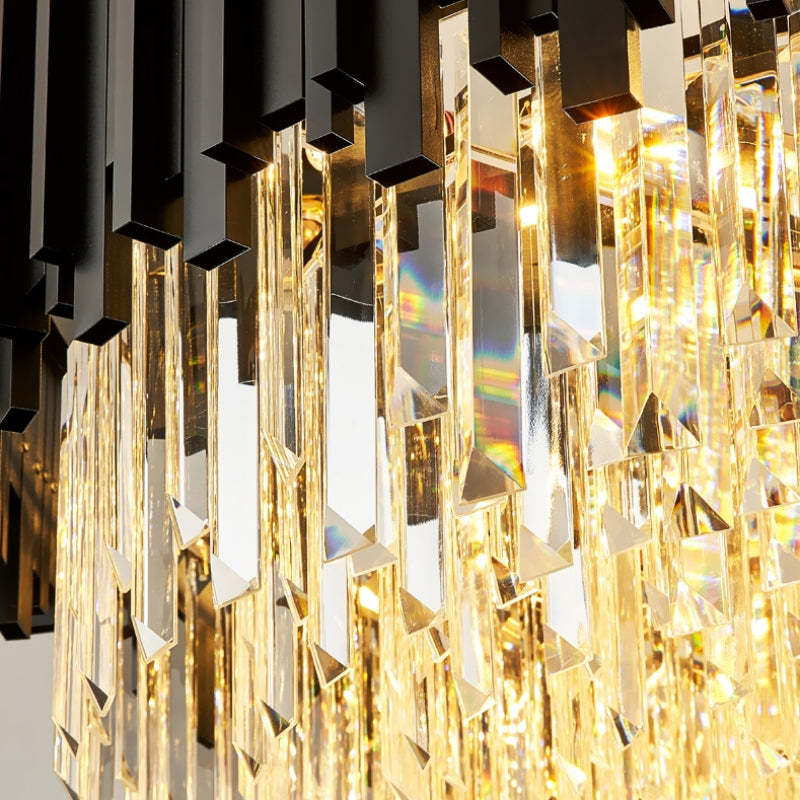 Gio Crystal Chandelier, Black-Sylvia Space