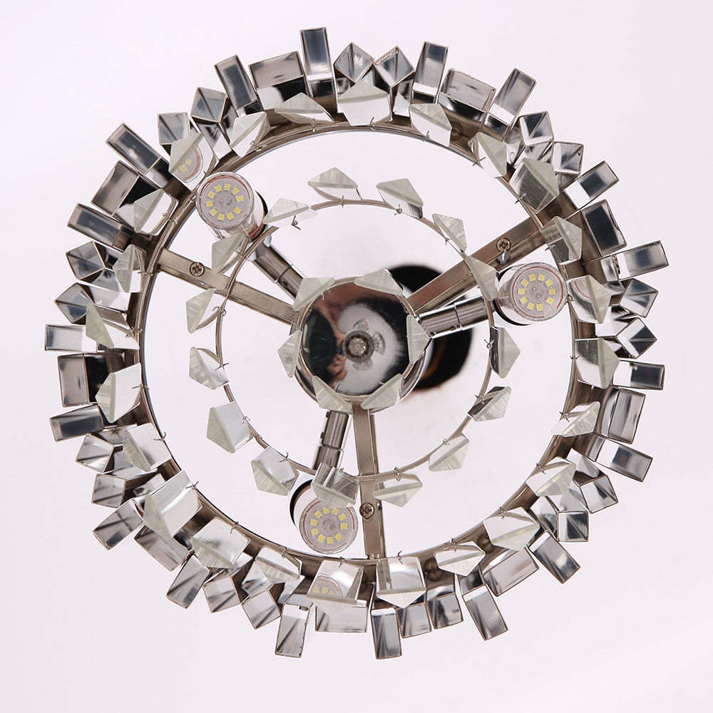 Gio Crystal Pendant Chandelier, Silver-Sylvia Space