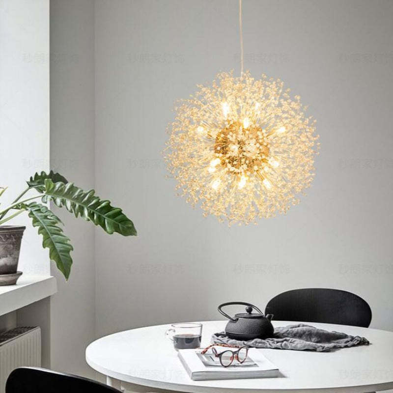 24" Crystal Dandelion Sphere Ceiling Light-Sylvia Space