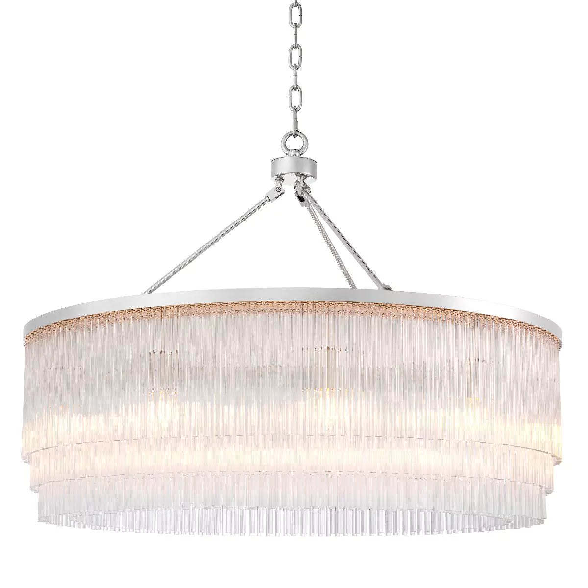 Hector L Modern Brass Glass Chandelier - (Light Brushed Brass Finish/Clear Glass) - Eichholtz-Sylvia Space