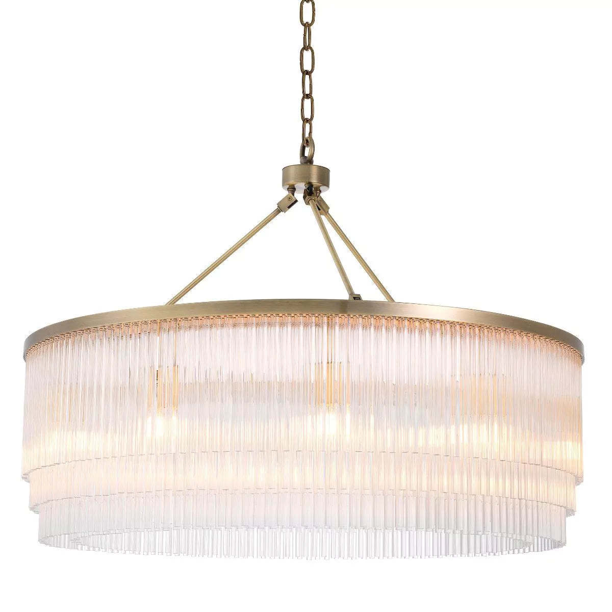 Hector L Modern Brass Glass Chandelier - (Light Brushed Brass Finish/Clear Glass) - Eichholtz-Sylvia Space