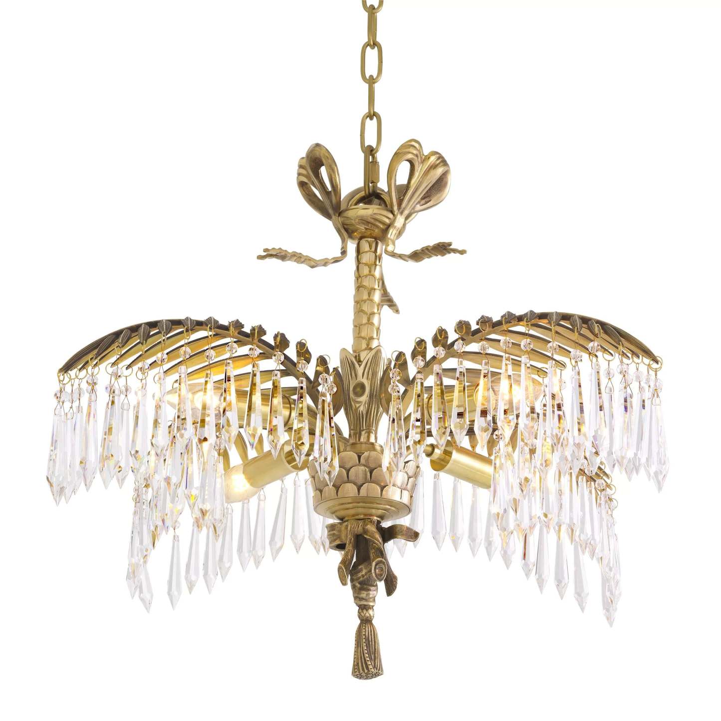 Hildebrandt S/L Modern Brass Chandelier [Antique Brass/Glass) - Eichholtz-Sylvia Space