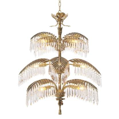 Hildebrandt S/L Modern Brass Chandelier [Antique Brass/Glass) - Eichholtz-Sylvia Space