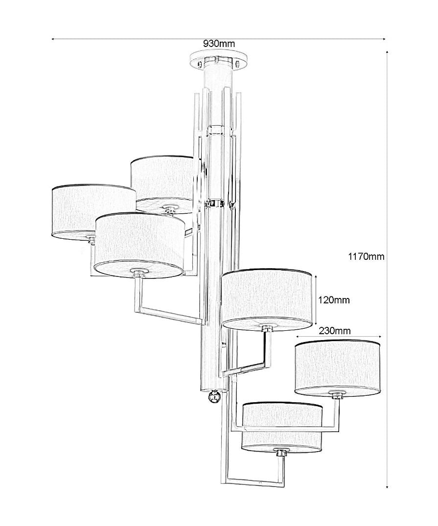 Houston Spiral Modern Chandelier PD5003PN - (Multiply Finishes) - Christopher Hyde-Sylvia Space