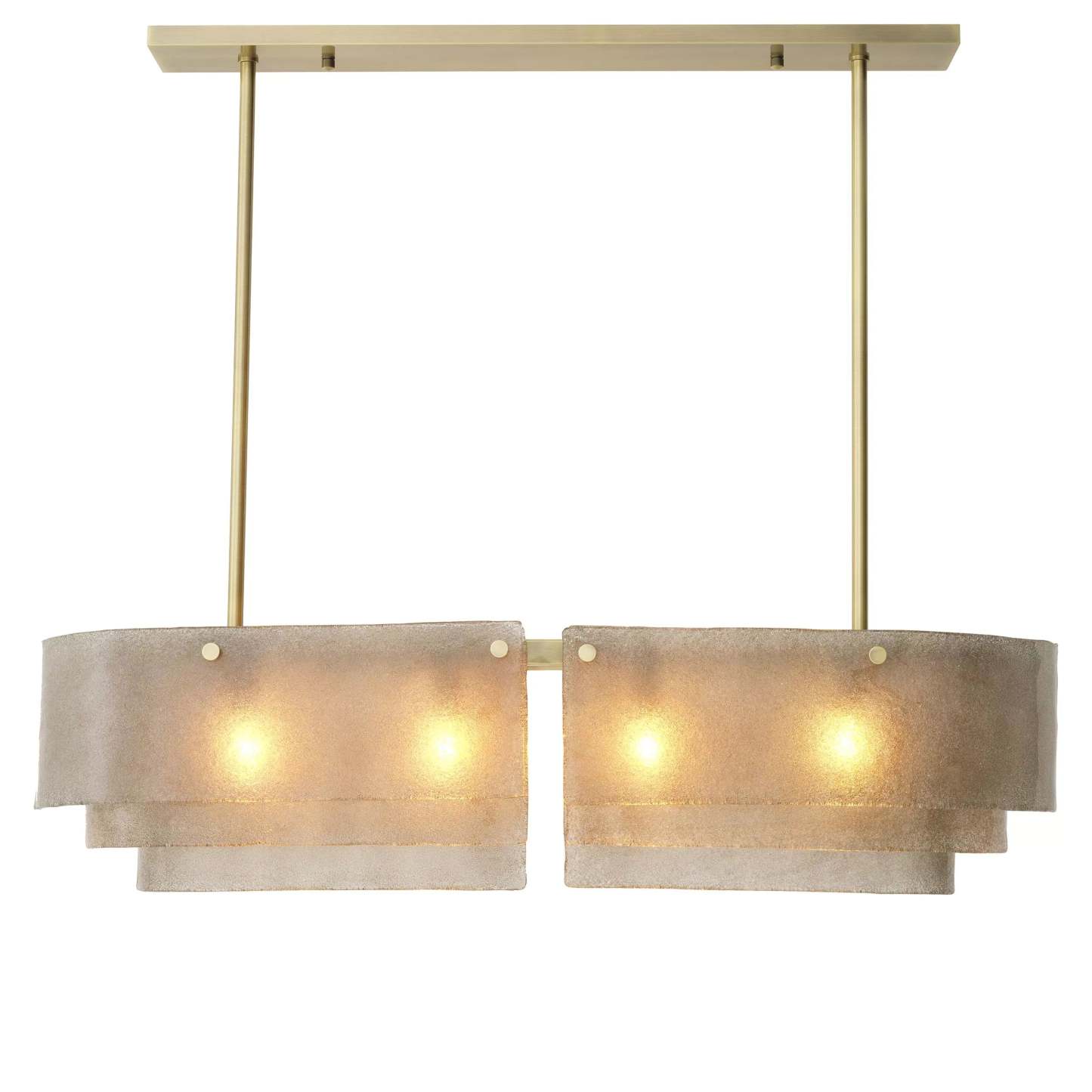 Joy of Light Modern Brass Chandelier - (Light Brushed Brass Finish | Hand Blown Glass) - Eichholtz-Sylvia Space