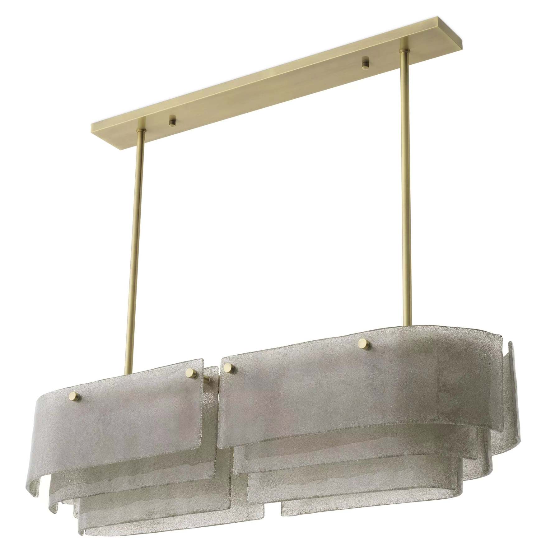 Joy of Light Modern Brass Chandelier - (Light Brushed Brass Finish | Hand Blown Glass) - Eichholtz-Sylvia Space