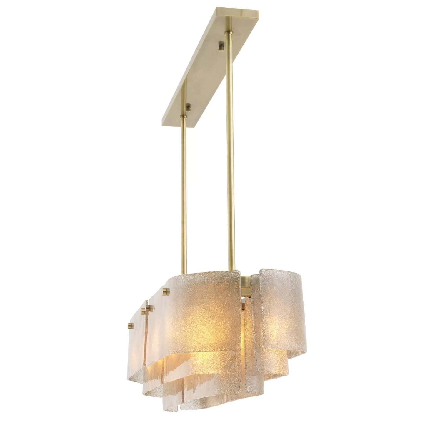 Joy of Light Modern Brass Chandelier - (Light Brushed Brass Finish | Hand Blown Glass) - Eichholtz-Sylvia Space