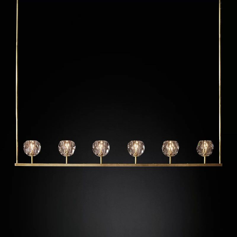 Bouble De Crystal Linear Chandelier 60"