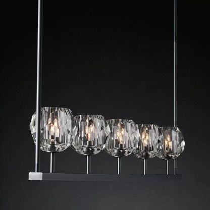 Bouble De Crystal Linear Chandelier 60"
