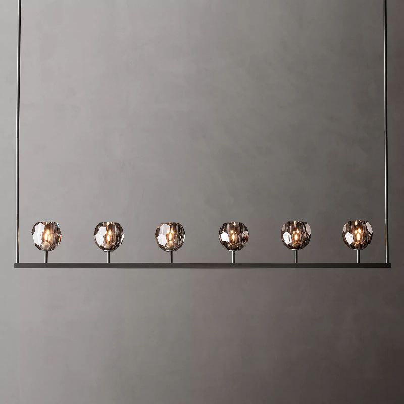 Bouble De Crystal Linear Chandelier 60"