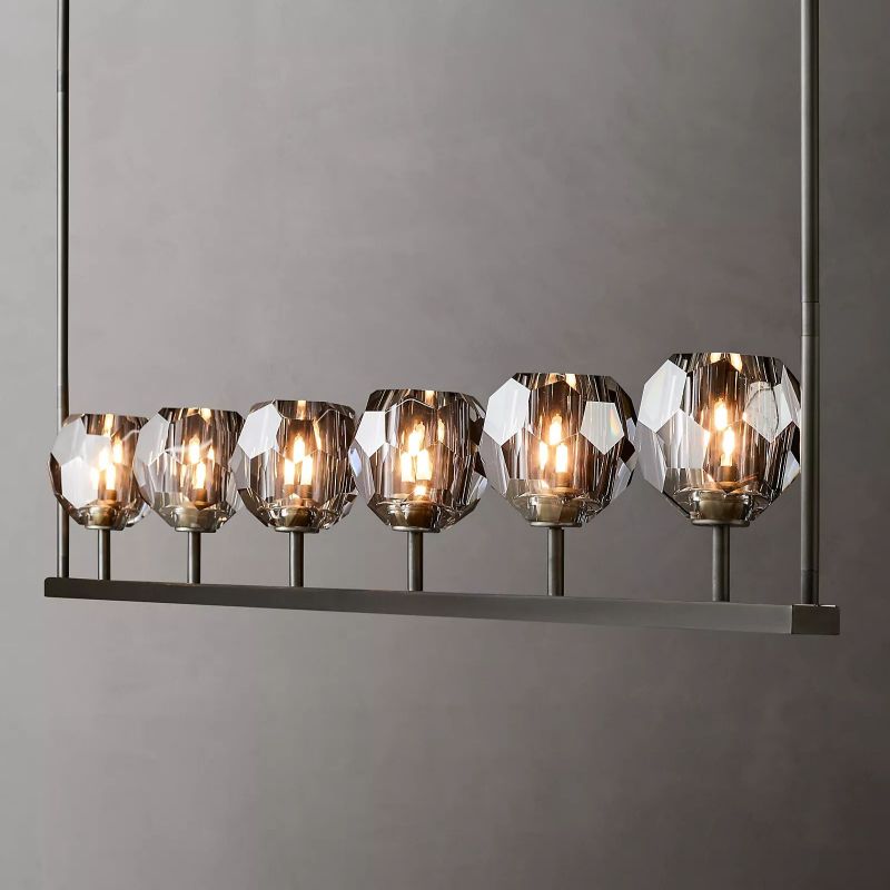 Bouble De Crystal Linear Chandelier 60"