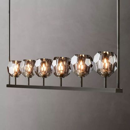 Bouble De Crystal Linear Chandelier 60"