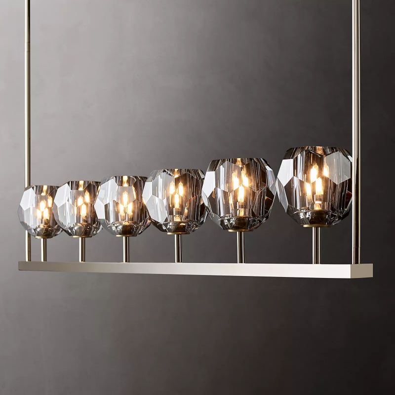 Bouble De Crystal Linear Chandelier 60"