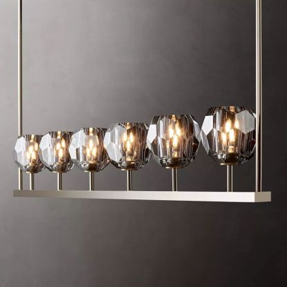 Bouble De Crystal Linear Chandelier 60"