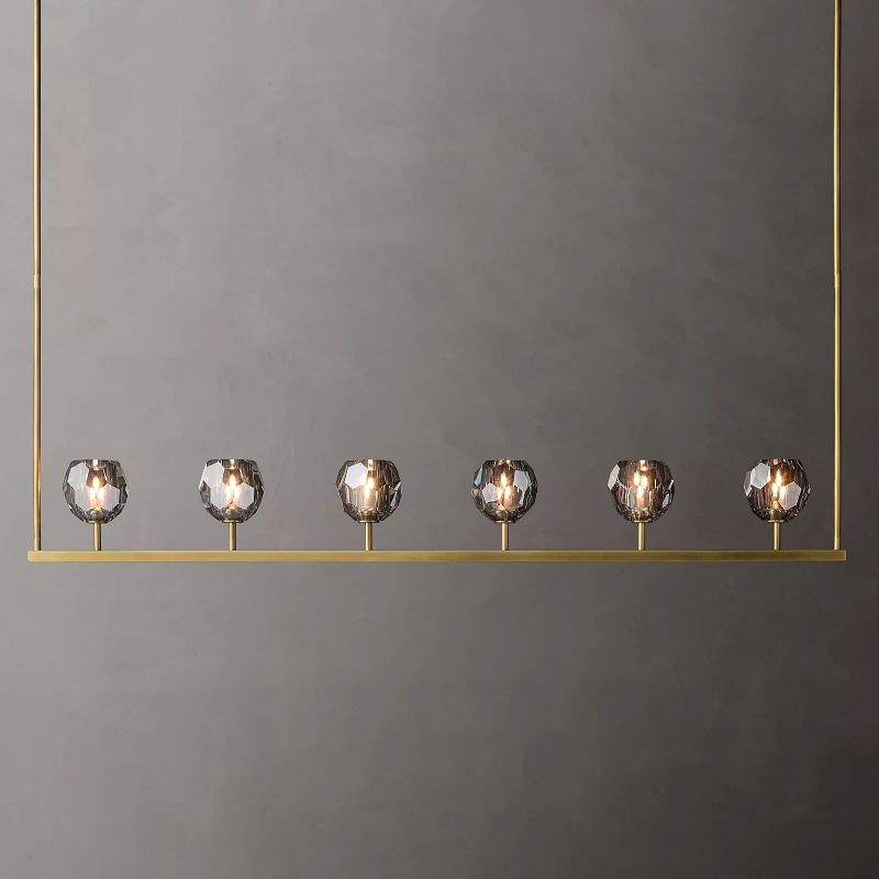 Bouble De Crystal Linear Chandelier 60"