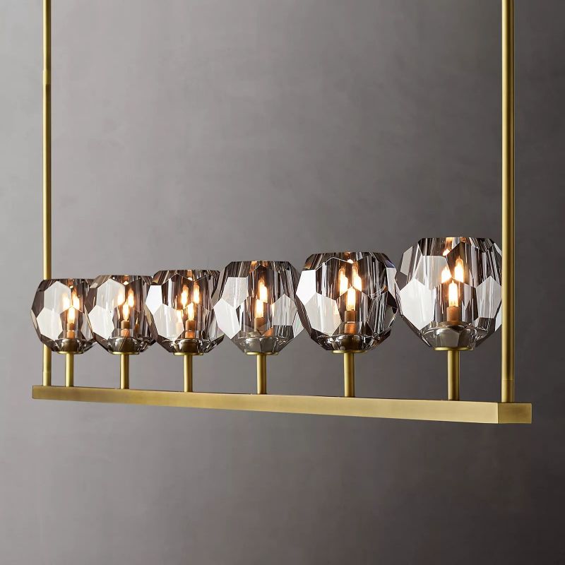 Bouble De Crystal Linear Chandelier 60"