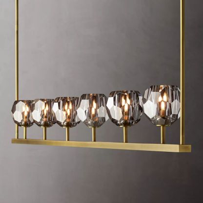 Bouble De Crystal Linear Chandelier 60"