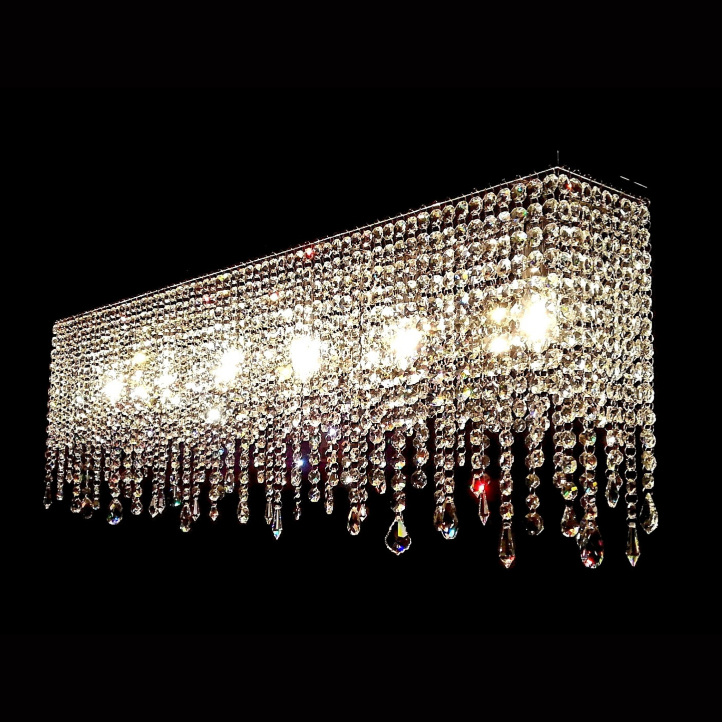 Linea (Various Sizes) Modern Glass Chandelier - Luchiante-Sylvia Space