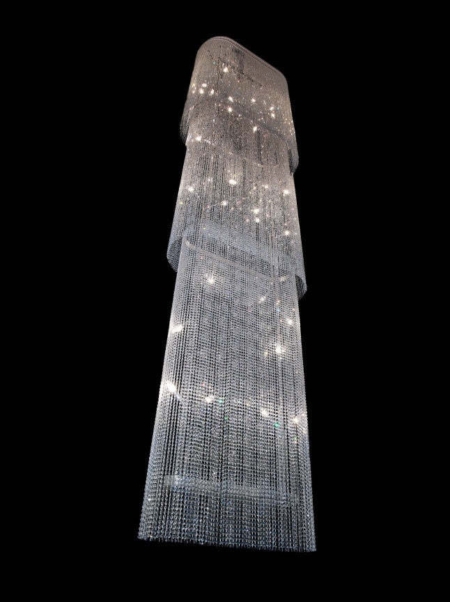 Long Staircase 9 Light Modern Glass Chandelier - Glass LPS-Sylvia Space
