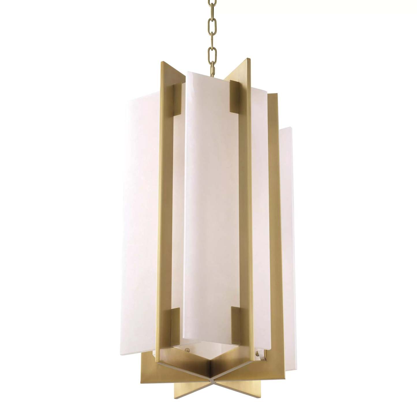 Lugano Modern Brass Chandelier - (Antique Brass Finish | Alabaster) - Eichholtz-Sylvia Space
