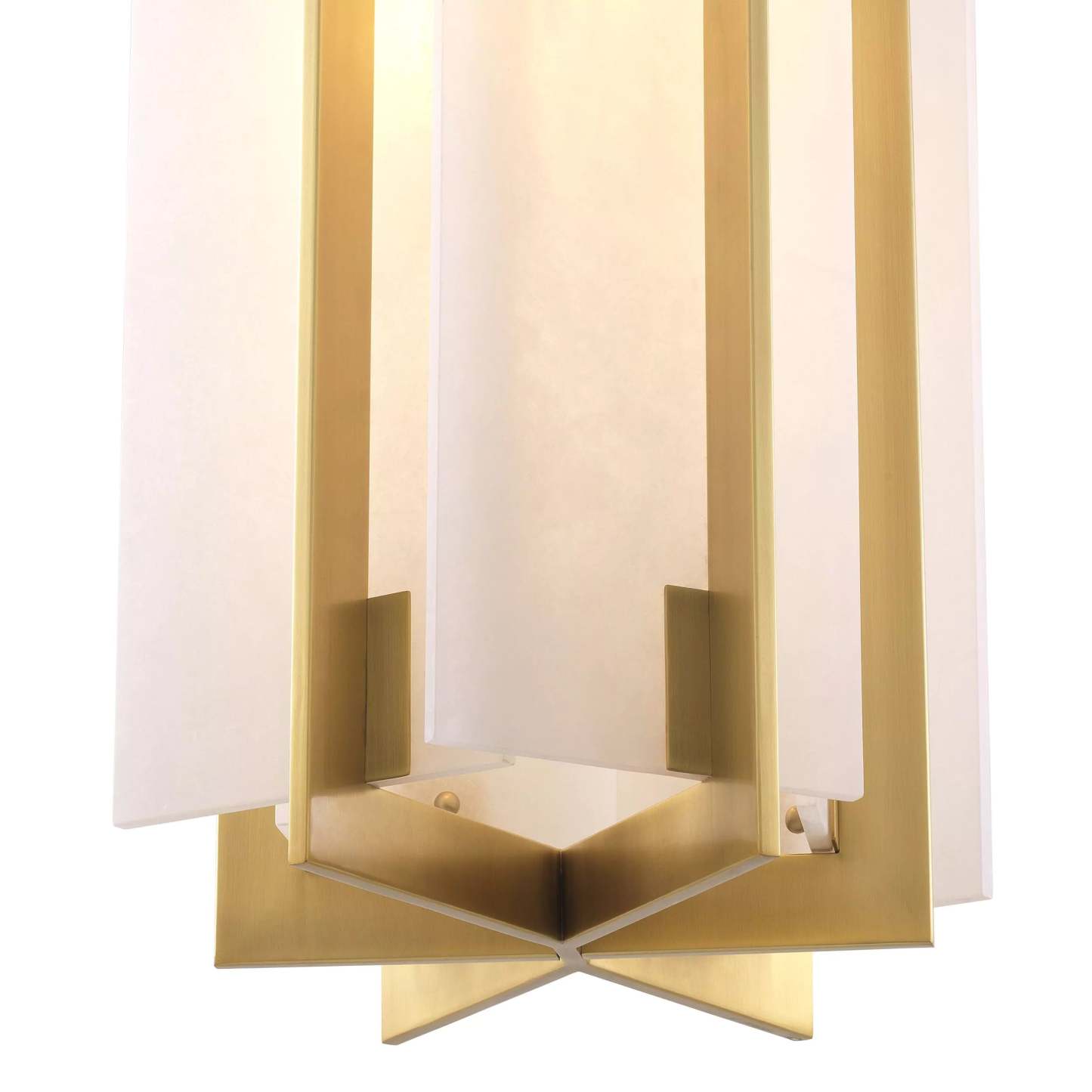 Lugano Modern Brass Chandelier - (Antique Brass Finish | Alabaster) - Eichholtz-Sylvia Space