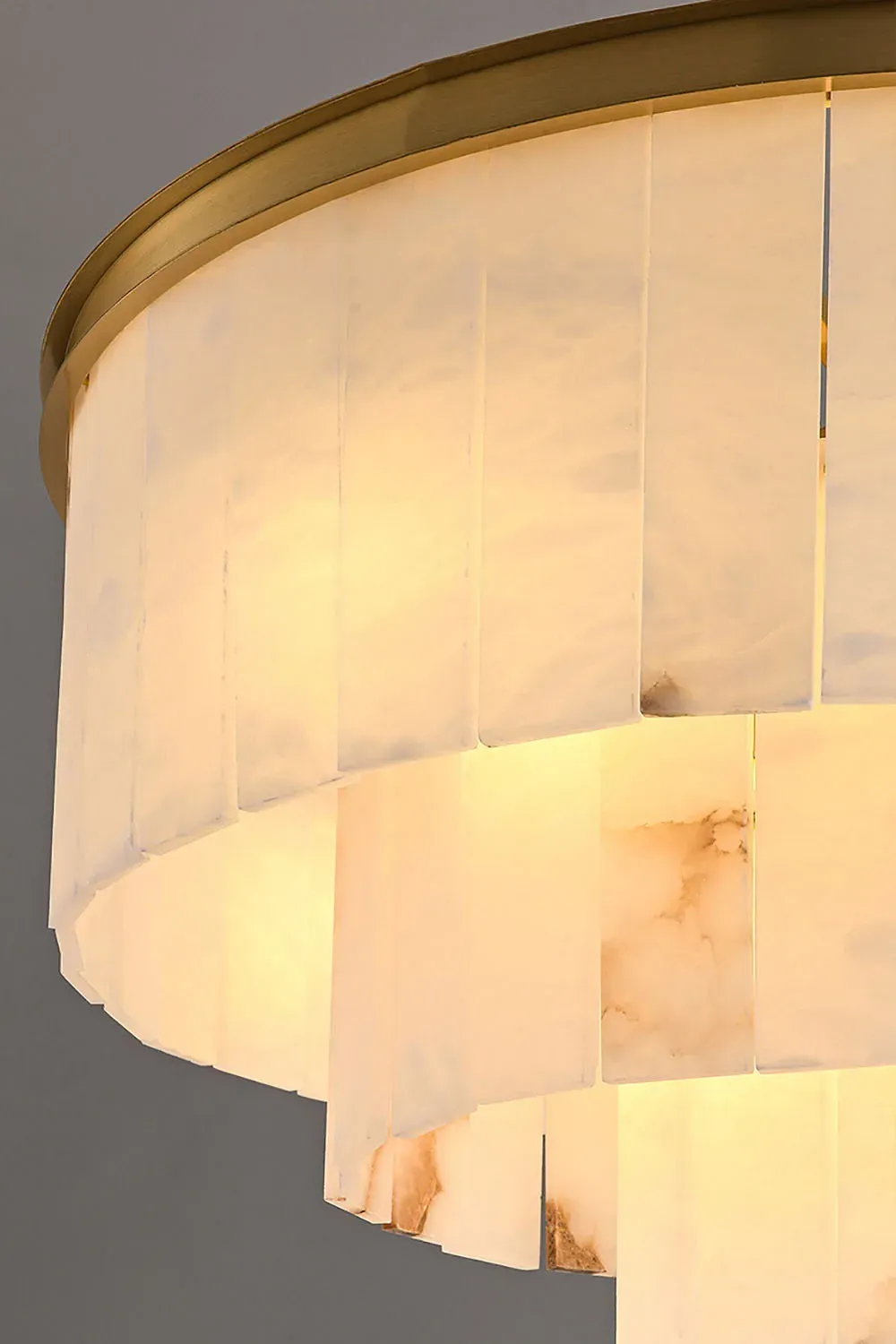 Modern Alabaster Tiered Chandelier