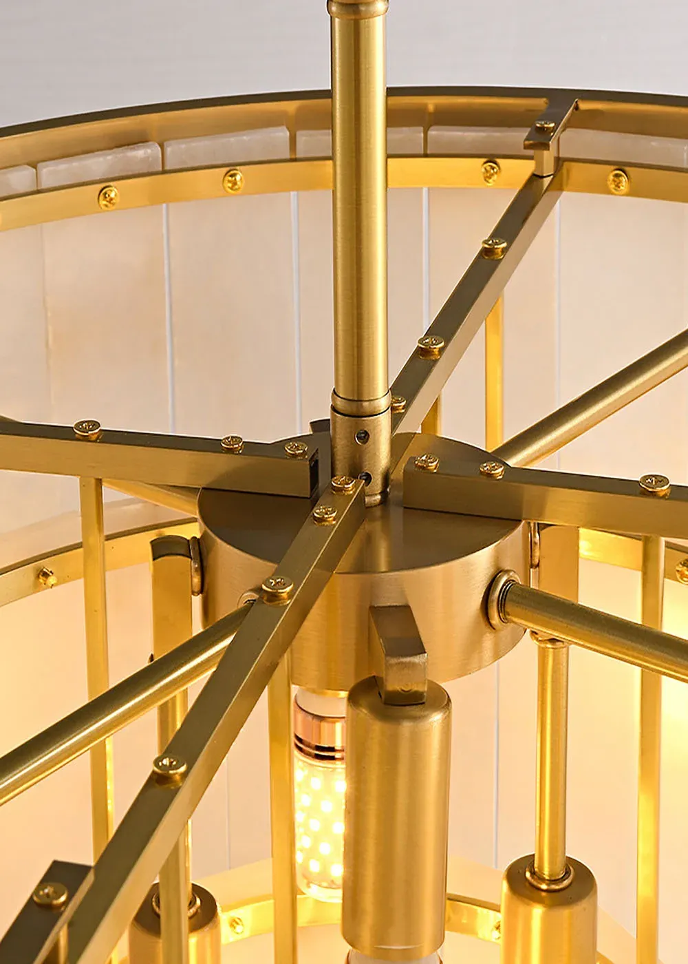 Modern Alabaster Tiered Chandelier