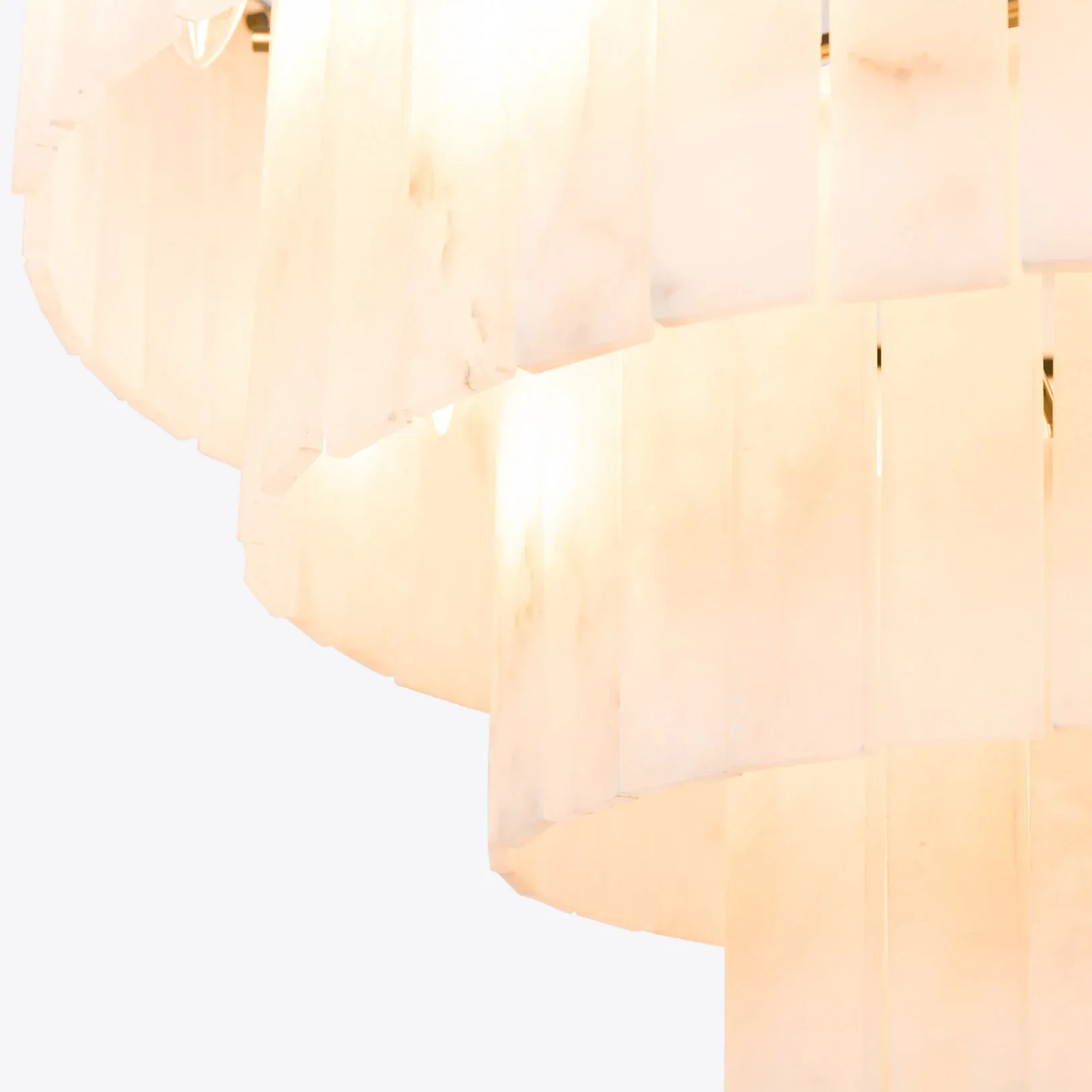 Modern Alabaster Tiered Chandelier