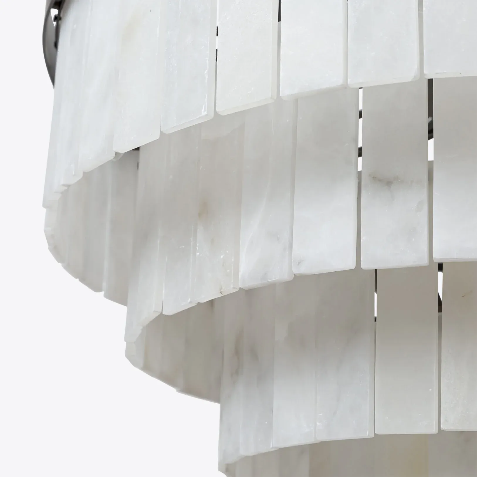 Modern Alabaster Tiered Chandelier