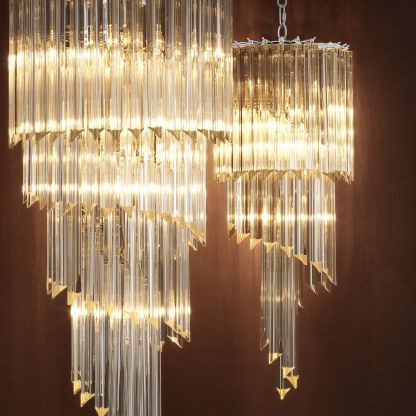 Marino Modern Glass Chandelier - [Nickel] - Eichholtz-Sylvia Space
