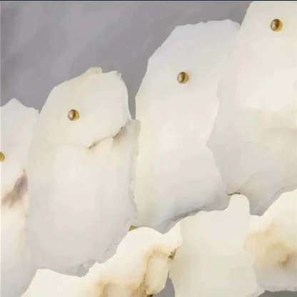 Alabaster Modern Snowflake Round Chandelier