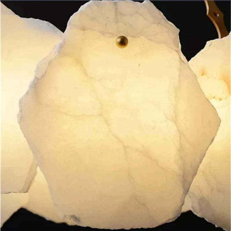 Alabaster Modern Snowflake Round Chandelier