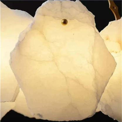 Alabaster Modern Snowflake Round Chandelier