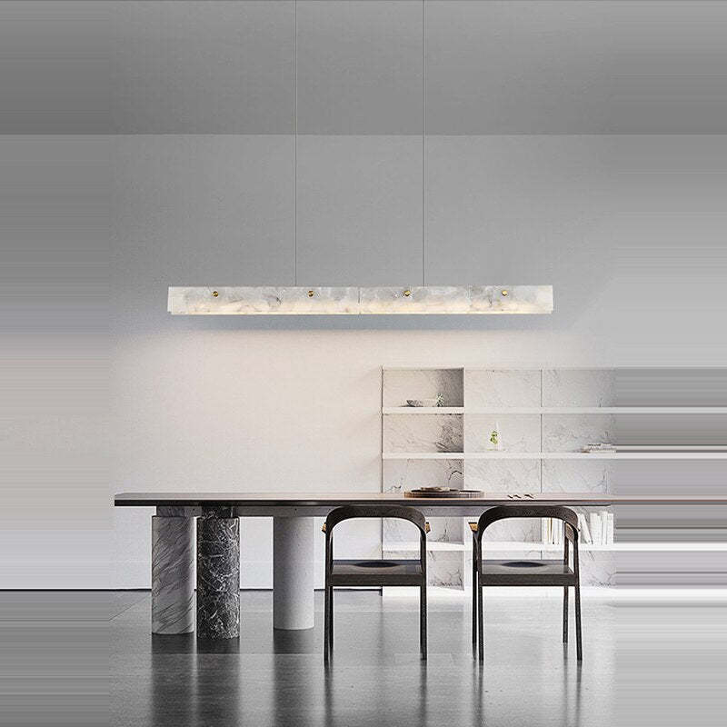 Natural Alabaster Kitchen Island Chandelier 60"