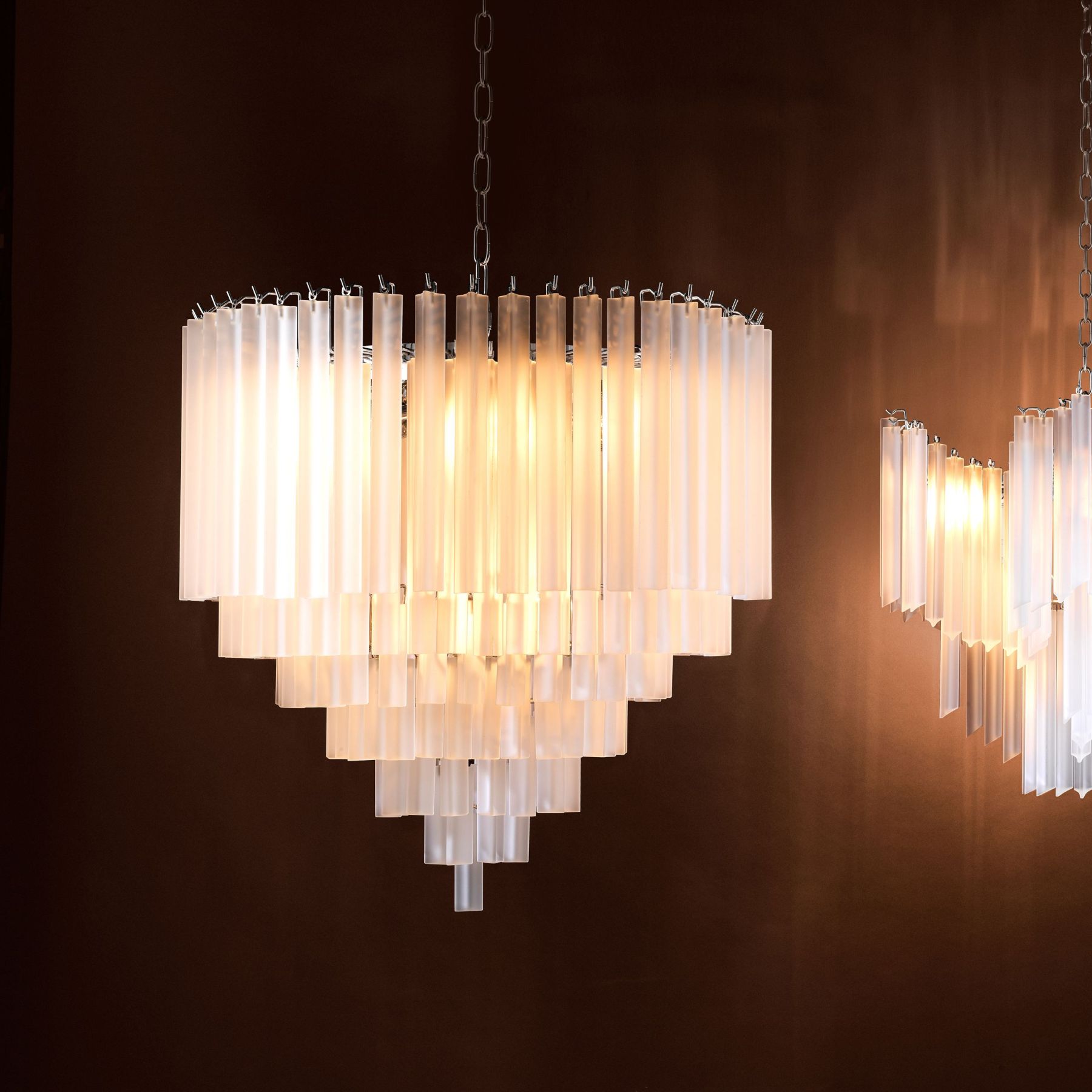Nova Modern Glass Chandelier - [Nickel] - Eichholtz-Sylvia Space