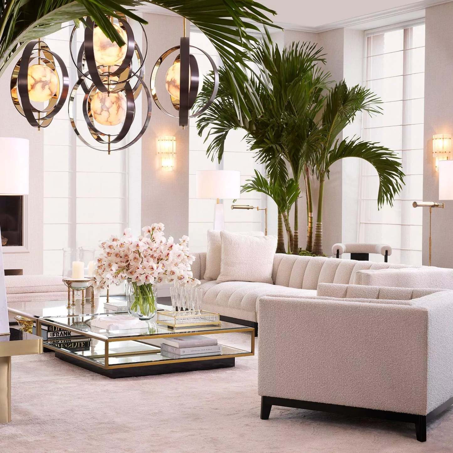 Pearl Modern Chandelier - (Bronze Highlight Finish | Gold Finish | Alabaster) - Eichholtz-Sylvia Space