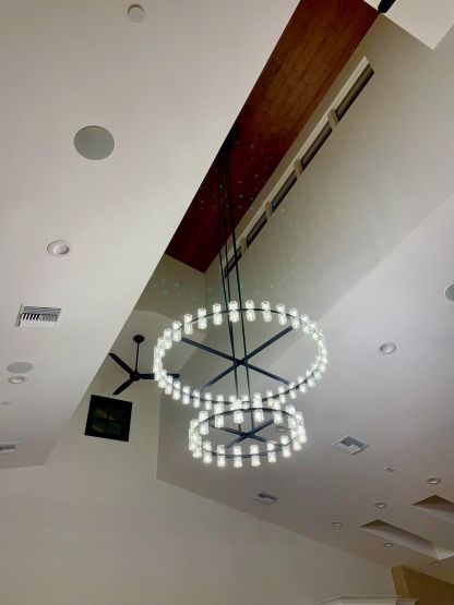 Arcardes Led Round Two-Tier Chandelier For Crystal Cup 60"