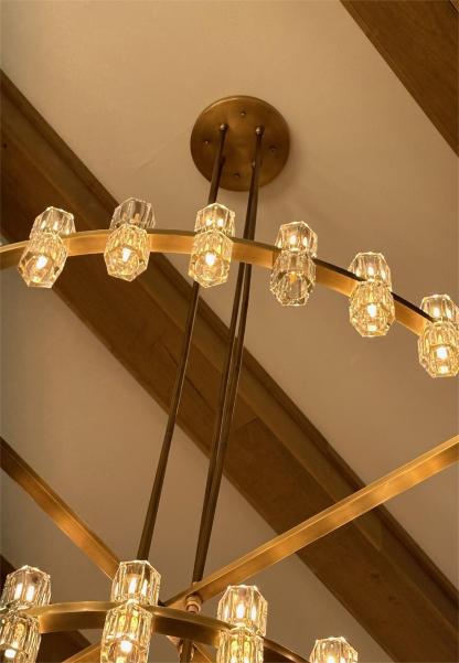 Arcardes Led Round Two-Tier Chandelier For Crystal Cup 60"