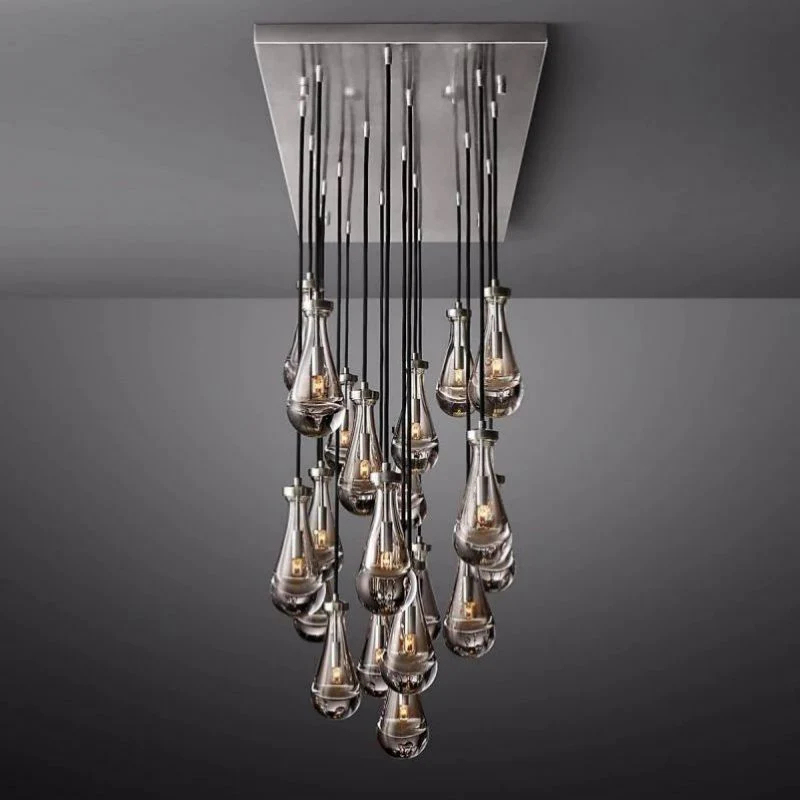 Raindrop Glass Linear Chandelier 72"