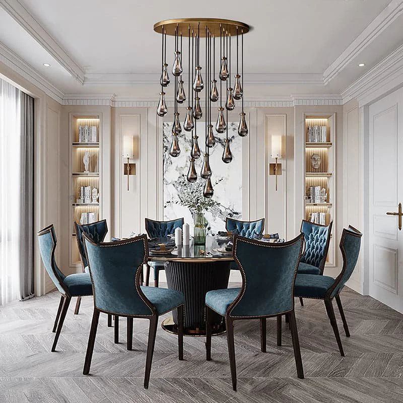 Raindrop Glass Round Chandelier 47"