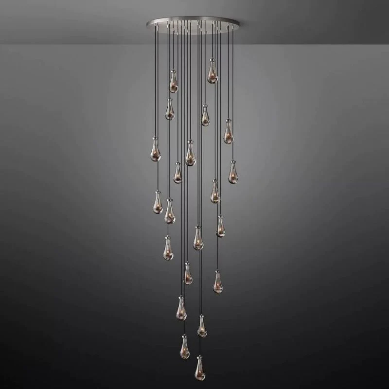 Raindrop Glass Round Chandelier 47"
