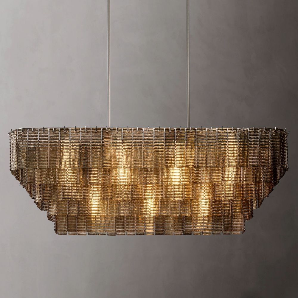 Siren Smoke Glass Rectangle Chandelier 59"