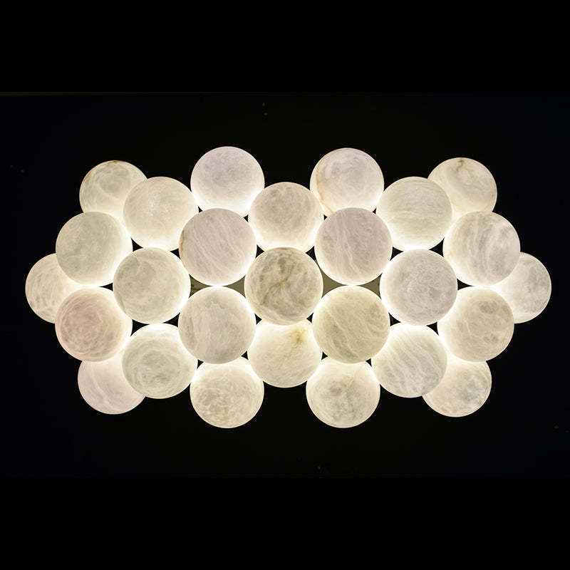Rectangular Chandelier Alabaster Ball Chandelier
