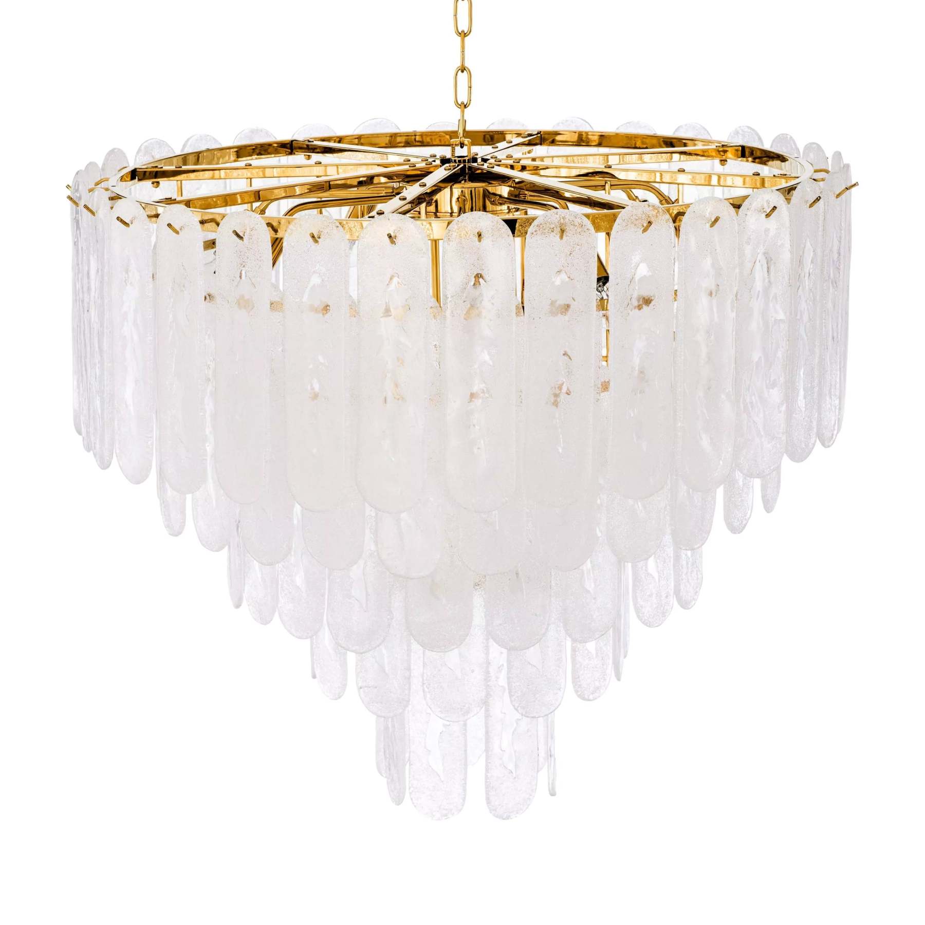 Riveria Modern Chandelier - (Gold Finish | Frosted Glass) - Eichholtz-Sylvia Space