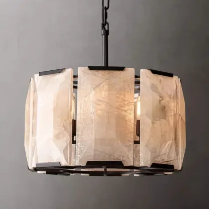 Hulson Calcite Round Chandelier D 19"