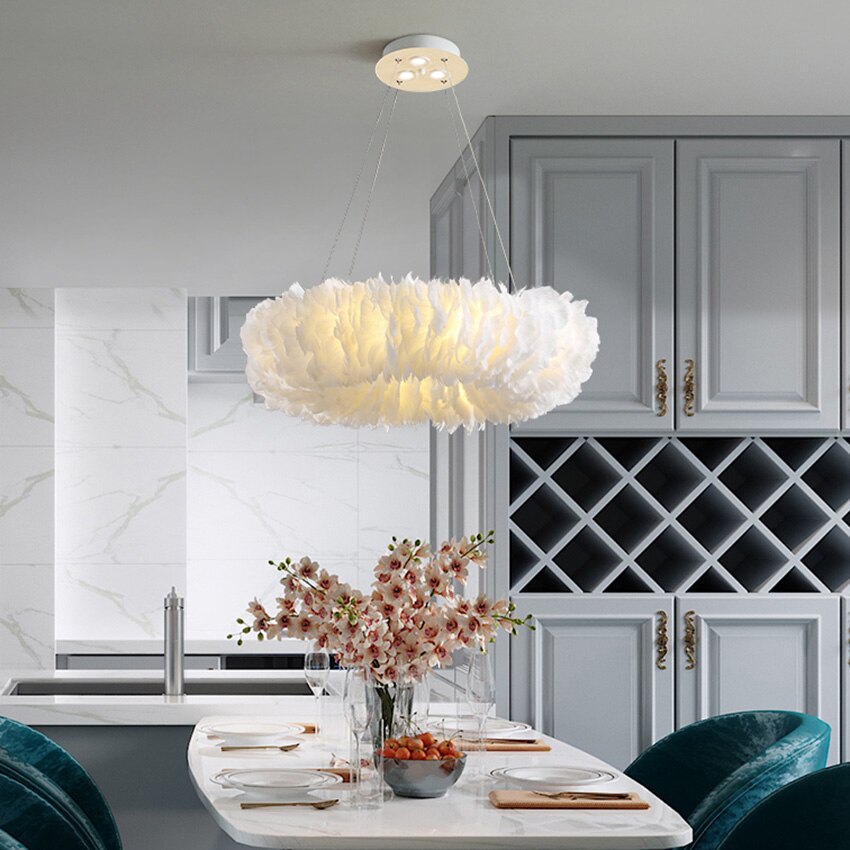 Natural Goose FeatherCeiling Light-Sylvia Space