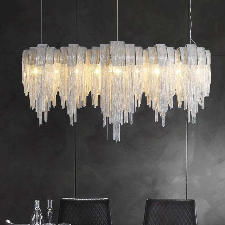 Cadena Chain Tassel Modern Chandelier-Sylvia Space