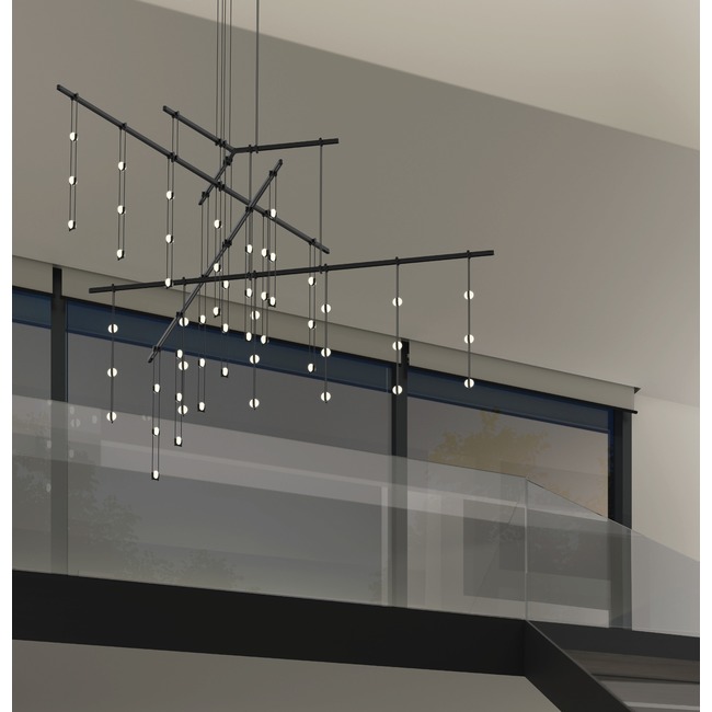 Suspenders Tri-Bar Pendant with Ladder Lights