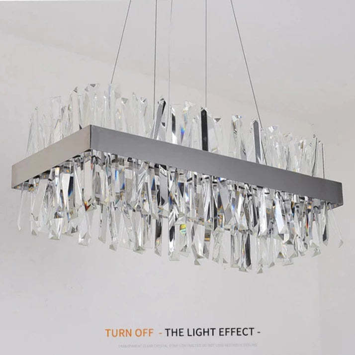Calvi Crystal Rectangular Chandelier-Sylvia Space