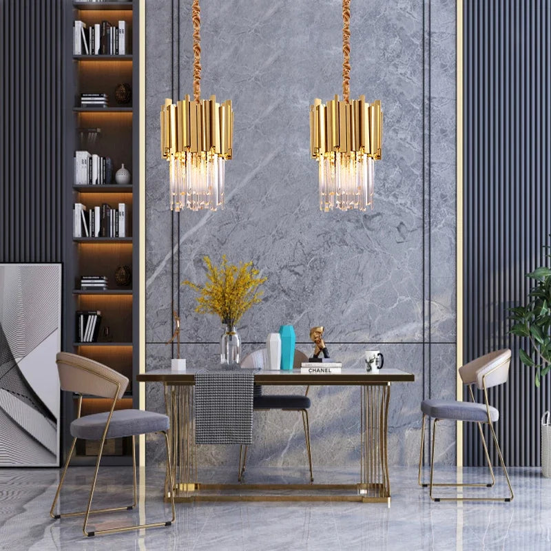 Gio 12" Crystal Chandelier-Sylvia Space